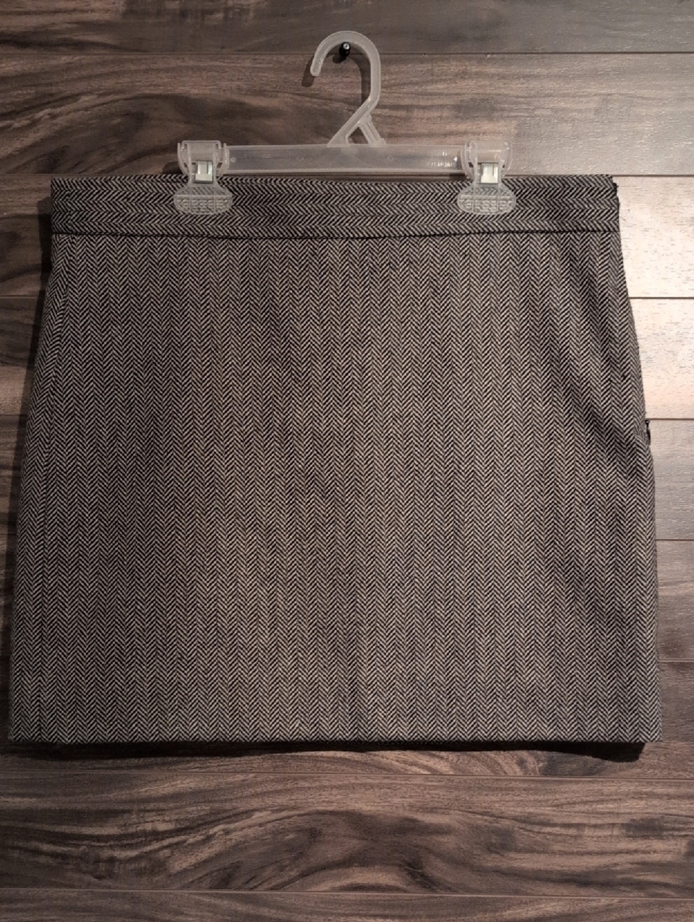 GAP Wool Blend Herringbone Clean Mini Skirt Black White Grey Size 6